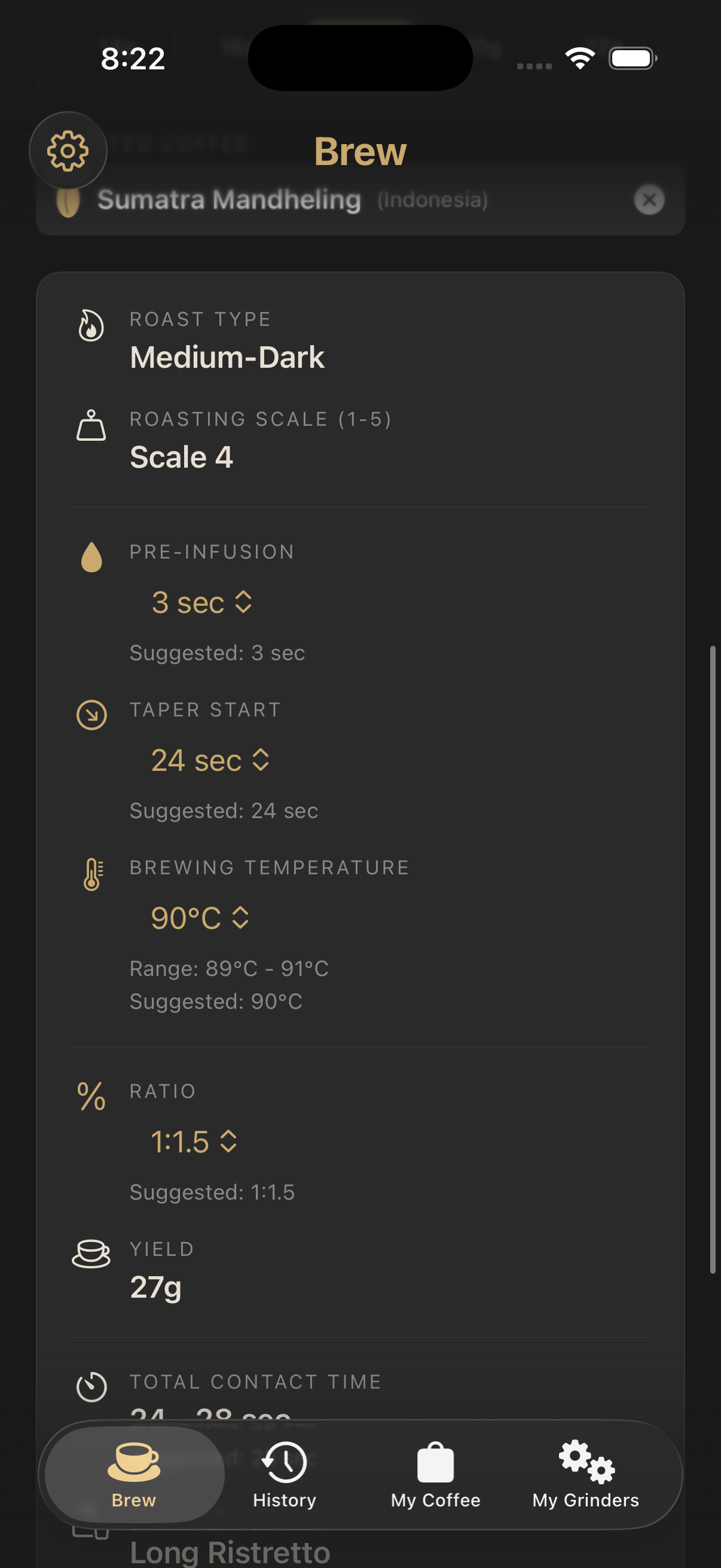 Expanded brew parameters